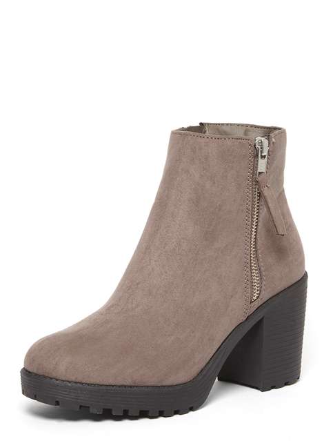 Grey 'Minny' Chunky Ankle Boots